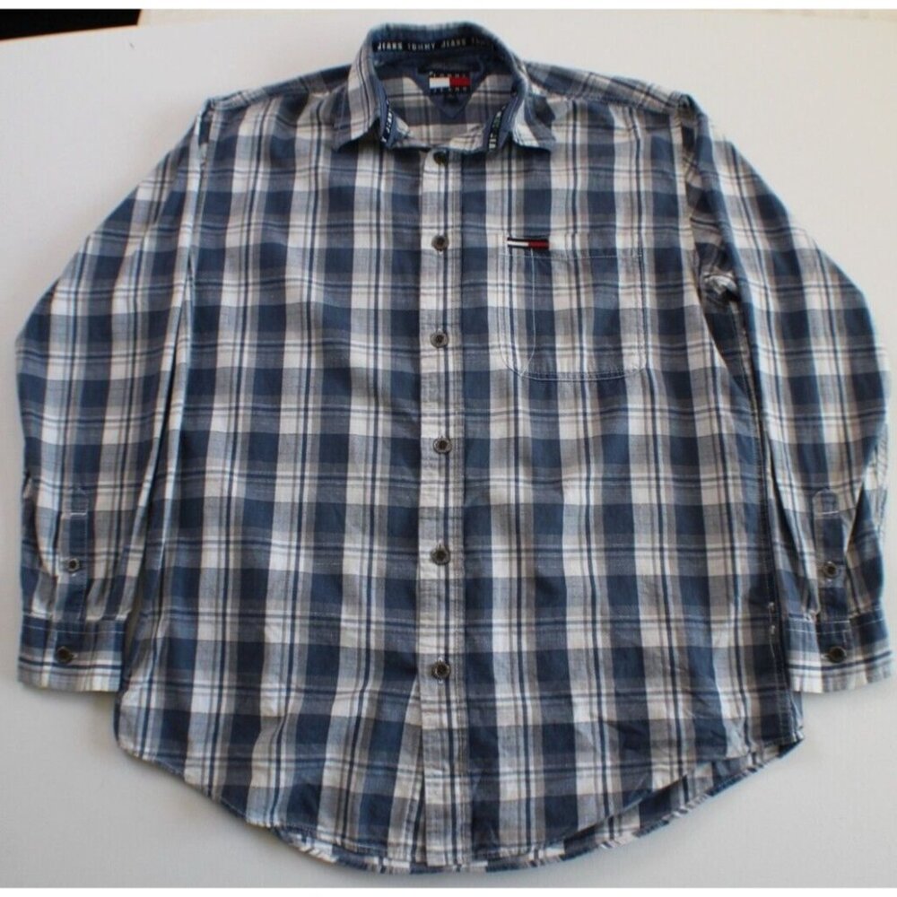 Vintage Tommy Hilfiger Tommy Jeans Y2K Men's Plaid Button Up Shirt Size S